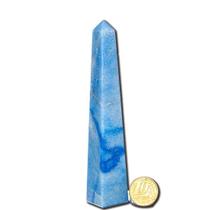 03 Obelisco Quartzo Azul Natural 10 a 11 cm 150g Tipo B Artesanal