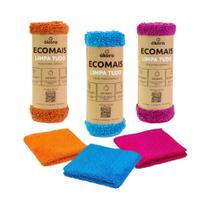 03 Panos De Limpeza Microfibra Multiuso Limpa Tudo Fácil Ecomais 03 Panos De Limpeza Microfibra Multiuso Limpa Tudo Fácil Ecomais