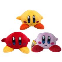03 Pelúcias Kirby Amarelo Vermelho e Lilás do Mario Bros