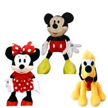 03 Pelúcias Mickey Minnie e Pluto 45cm