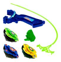 03 Pião Giro Batalha + Lançador Tornado Brinquedo Infantil 03 Pião Giro Batalha + Lançador Tornado Brinquedo Infantil