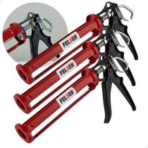03 Pistolas Aplicador De Silicone Profissional 9” Aço Felsen