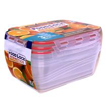 03 Pote Hermetico Retangular Para Alimentos Freezer E Microondas 500ml - Lp House
