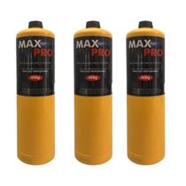 03 refil cilindro maçarico portátil map propano 400g max pro