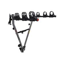 03 - Suporte para bike Transbike Suporte ENGATE 3 bicicletas Prata tira Preta Sedan Hatch Speed MTB - Rack Bikes