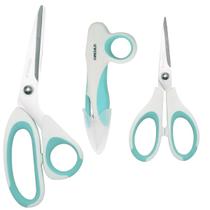 03 Tesouras Arremate Costura Hobby Comfort Cabo Emborrachado