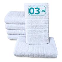 03 Toalha de Banho Gigante 70x140 Branca Hotelaria Família