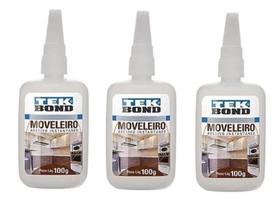 03 Un Cola Adesivo Instantânea Tekbond Moveleira 793 100Gr 03 Un Cola Adesivo Instantânea Tekbond Moveleira 793 100Gr