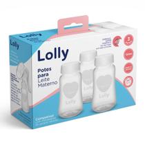 03 Un. Potes para Leite Materno Lolly