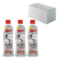 03 Und Limpa Limpa Inox Cremoso 400 G + 10 Fibras Brancas - reax