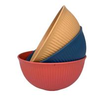 03 Unidades Bowl de Bambu 15cm Cores Sortidas Stripes Lyor