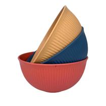 03 Unidades Bowl de Bambu 15cm Cores Sortidas Stripes Lyor