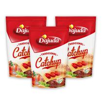 03Un Ketchup DAjuda Refil Embalagem Econômica Para Receitas Lanches Hamburguer Hot Dog 200G