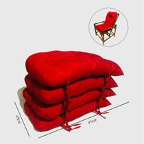 04 Almofadas Estampada P/ Poltronas Sofá Bambu Vime