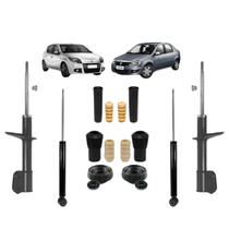 04 Amortecedor Kyb+Kit Batente Logan Dianteiro+Traseiro 2007 A 2013