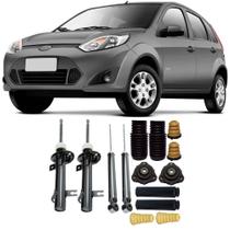 04 Amortecedores + 04 Kits Batentes Ford Fiesta 2003 Até 2013 DianteiroTraseiro
