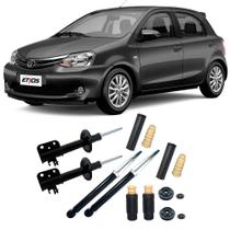 04 Amortecedores + 04 Kits Batentes Toyota Etios 2012 Até 2020 Dianteiro e Traseiro 04 Amortecedores + 04 Kits Batentes Toyota Etios 2012 Até 2020 Dianteiro e Traseiro