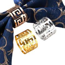 04 Anel Porta Guardanapo Metal Vazado Caracol Duplo