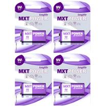04 Baterias MXT Power 9V Alcalinas Para Instumentos Musicais