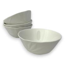 04 Bowl Tigela Cumbuca Cerâmica Relevo Floral Branco Pequena 04 Bowl Tigela Cumbuca Cerâmica Relevo Floral Branco Pequena