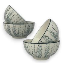 04 Bowl Tigela Cumbuca Galhos Flor de Cerejeira Verde Grande