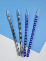 04 Canetas Spiro Cis duas pretas e duas azul papelaria material escolar