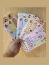 04 cartelas Post it Capivara Capibara notas adesivas lembretes adesivos auto colantes fofos papelaria material escolar