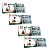 04 Cx Vermífugo Cães Gatos Vetmax Plus 4 Comprimidos Vetnil