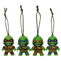 04 Enfeites Árvore De Natal 3d - Boneco Personagem Tartaruga - Decoração Natalina - Tartarugas Ninja