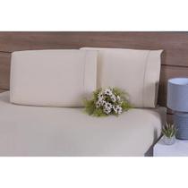 04 Fronhas Avulsas 80x60cm Percal 100% Algodão 180 Fios Ponto Palito Caqui