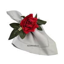 04 Guardanapo de Tecido 40x40cm Gelo Ponto Ajour