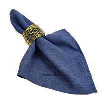 04 Guardanapo de Tecido 40x40cm Mellange Azul