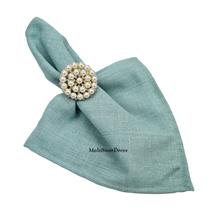 04 Guardanapo de Tecido 40x40cm Mellange Verde Água