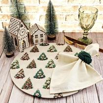 04 Guardanapo de Tecido 40x40cm Nude Natal