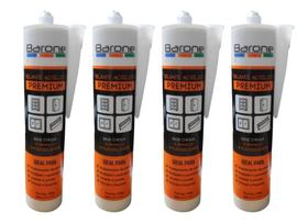 04 Pc Silicone Branco 430g - Selante Acrílico Base De Água