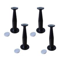 04 Pé Armário Távola Alumínio P/móveis 12cm Preto Regulável