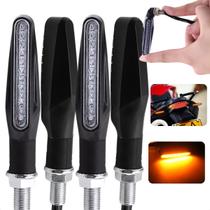 04 Peça Pisca Seta Esportiva Moto Led Universal Palito Fumê