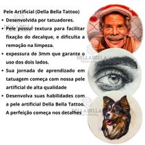 04 Peles P/ Treino Tattoo Confiável - Simulação Real Tatuagem - Della Bella Tattoo & Beauty