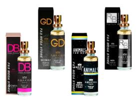 04 Perfume Feminino Masculino GD DB RB Animals 15ml Amakha