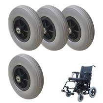 04 Pneu 200x50 Maciço C/roda Cadeira Rodas Manual Motorizada