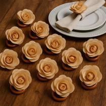 04 Porta Guardanapo Flor Camélia Mesa Posta 04 Porta Guardanapo Flor Camélia Mesa Posta