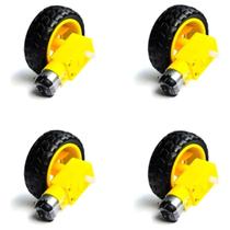 04 Roda Pneu Motor Dc 3 A 6v Robótica Arduino Carro 04 Roda Pneu Motor Dc 3 A 6v Robótica Arduino Carro