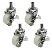 04 Rodas Brancas Reforçada Rodizio Giratório Com Trava. 04 Rodas Brancas Reforçada Rodizio Giratório Com Trava.