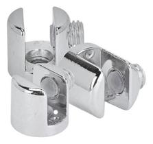 04 Suportes Fenda Para Vidro 10Mm Botão Fenda Metal Zamak