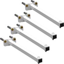 04 SUPORTES REFLETOR BASE RETA BRAÇO 80 cm 4 cjts