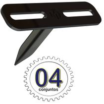 04 SUPORTES REFLETOR PRETO 1 ESPETO ESTACAS CHÃO JARDIM - 04 cjts
