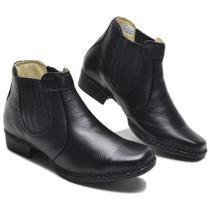040QCLA Bota Masculina de couro social Urbana Preta