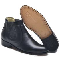 040SCLA Botina social masculina de couro com sola couro forrada preto
