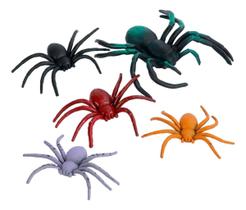 05 Aranhas Borracha Flexivel Brinquedo Pegadinha Assustar