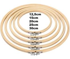 05 Bastidores Bambu Tarraxa Bordado Manual Ponto Russo.